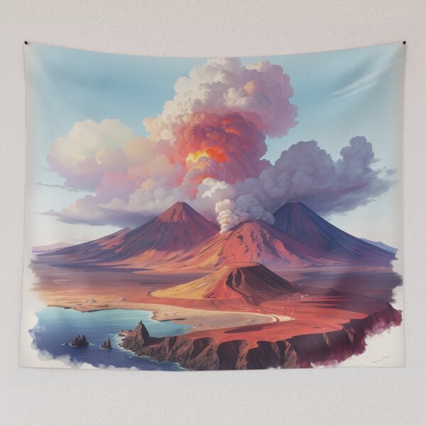 Item preview, A volcano erupting in the sky designed and sold by johndesign88.