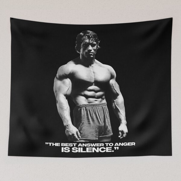 Item preview, Stoic Quote ”The best answer to anger is silence.” Arnold Schwarzenegger fan art designed and sold by HuzaifaNaveedh.