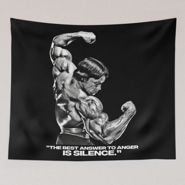 Item preview, Stoic Quote ”The best answer to anger is silence.” Arnold Schwarzenegger fan art designed and sold by HuzaifaNaveedh.