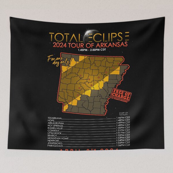 Item preview, Total Solar Eclipse Arkansas April 8th 2024 Poster - Tour of Arkansas designed and sold by Nerd Shizzle.