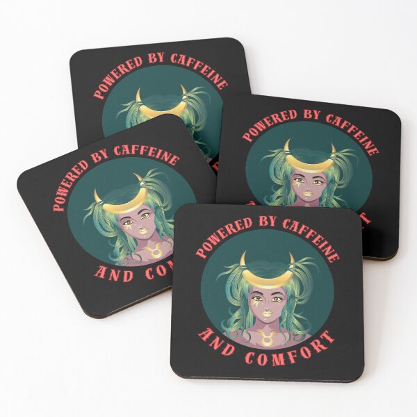 Item preview, Powered By Caffeine And Comfort. taurus astrology designed and sold by ZodiacWonders.