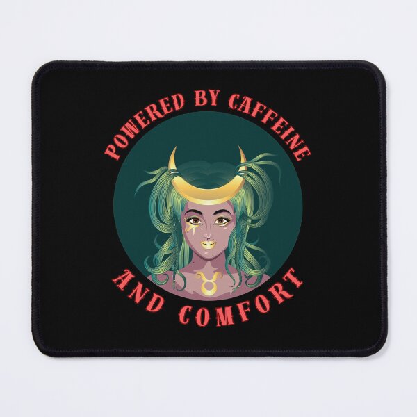 Item preview, Powered By Caffeine And Comfort. taurus astrology designed and sold by ZodiacWonders.