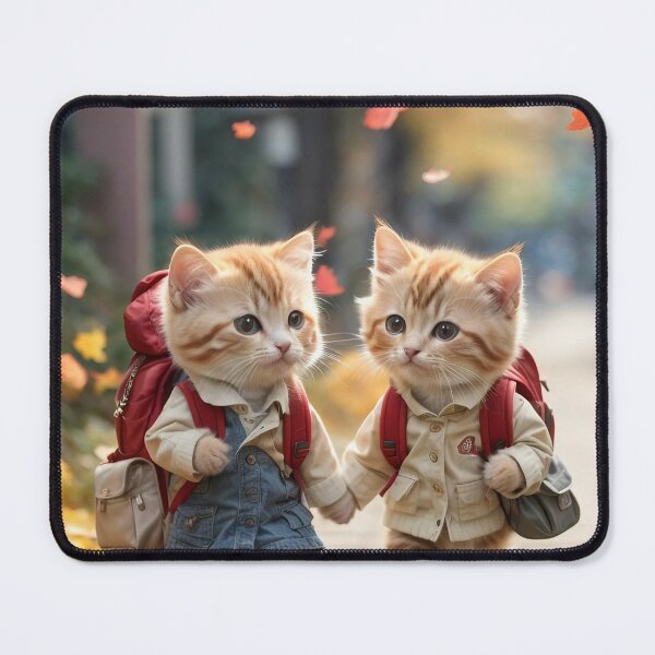 Item preview, Two Kittens Going to School Together designed and sold by ARESUSTAR.