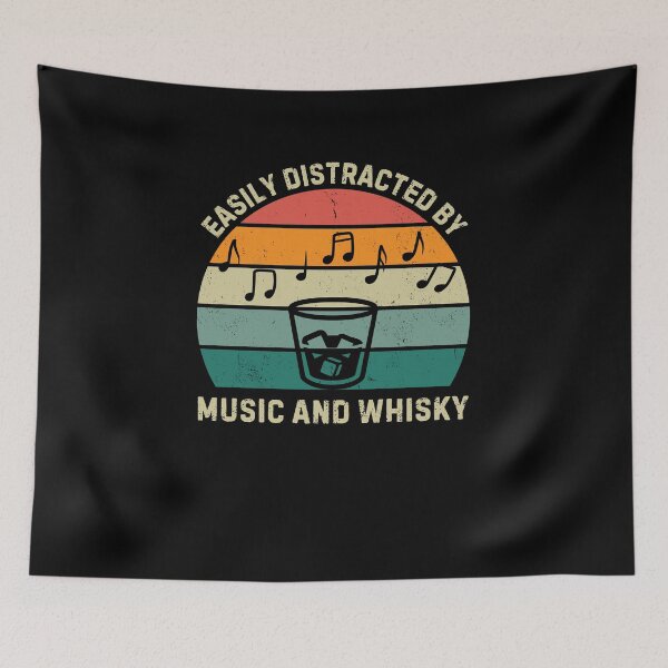 Item preview, Easily distracted by music and whisky designed and sold by Gilpro Designs.