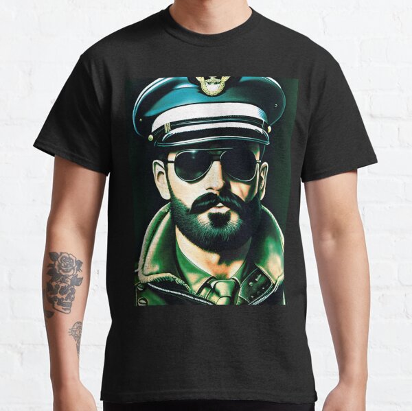 Artikel-Vorschau von 1940 Schnurrbart Leder Papa Tom von Finnland Tribut Pilot LGBTQ Gay Pride Grafikdesign, designt und verkauft von ItsAKinkThing.