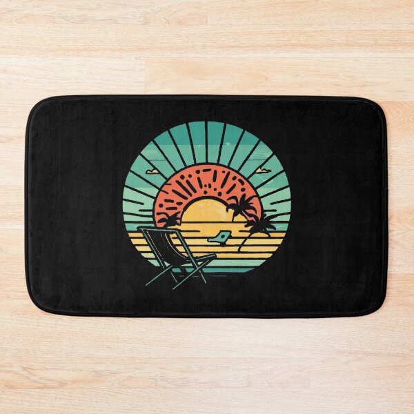 Item preview, Vintage sunbathing on the beach in the setting sun designed and sold by desinganddecor.
