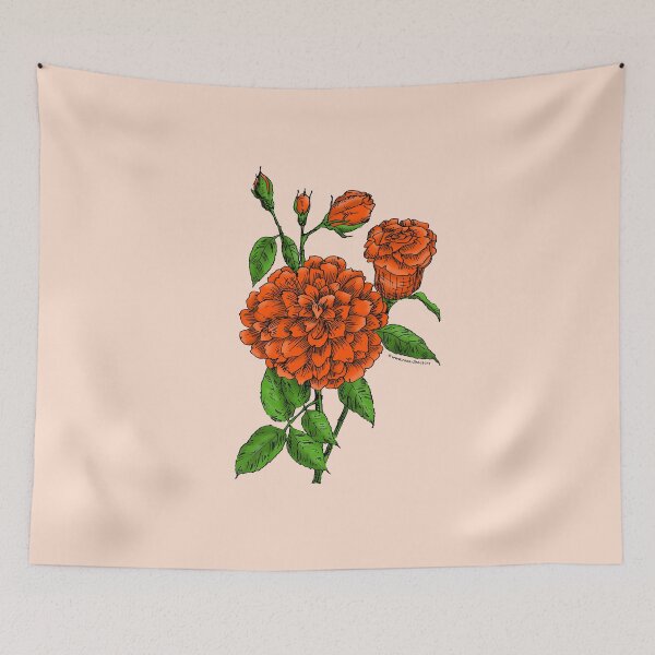 Item preview, Orange Flat Rose Bloom Full 26-40 Petals In 3+ Rows designed and sold by Rachael Taylor.