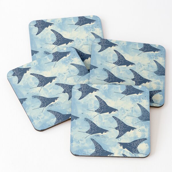 Item preview, Eagle Ray Ocean Pattern Tile - Mesmerizing Underwater Elegance for Your Lifestyle designed and sold by zax454.