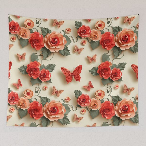 Item preview, Papercraft Paradise: Eloquent Roses and Butterflies Pattern designed and sold by Sir Meow Meow.