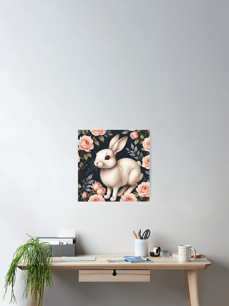Thumbnail 2 of 3, Poster, Cute Rabbit Loves Roses designed and sold by BotunPeony.