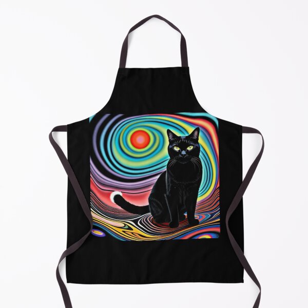 Item preview, Trippy black cat art designed and sold by Flowerslaps.