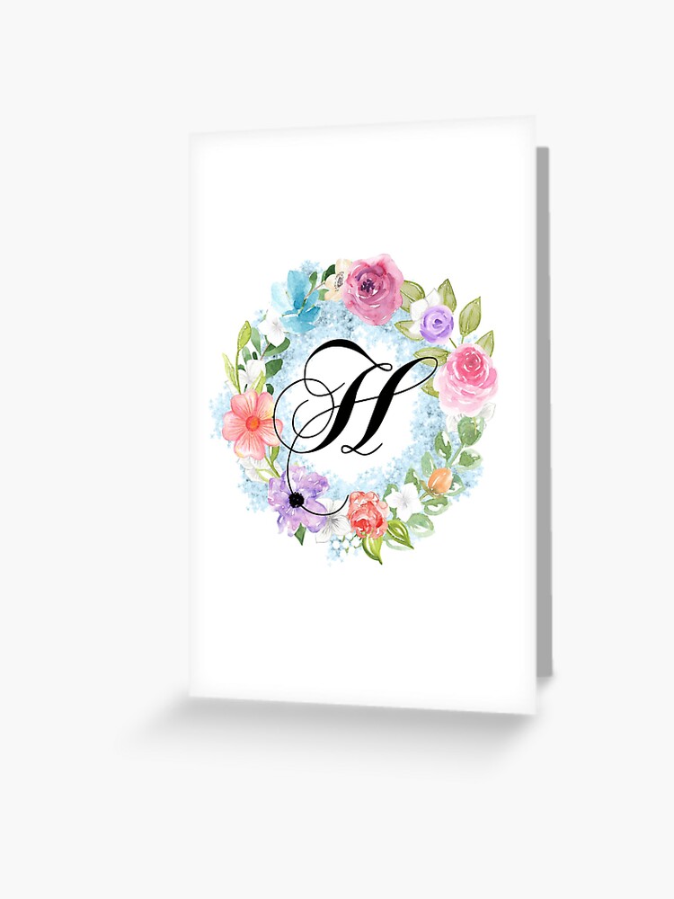 Watercolor Floral Wreath Monogram Letter M iPad Case & Skin for Sale by  Grafixmom