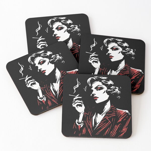 Item preview, Noir Woman with Scarlet Lips [Vintage, Retro] designed and sold by RESToRAPTOR.