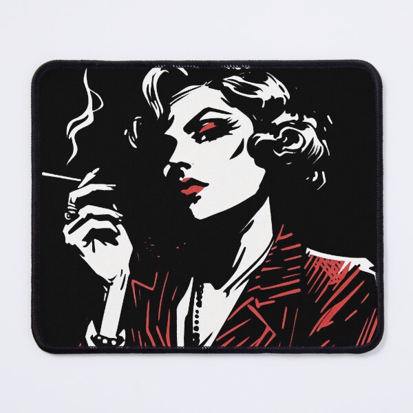 Item preview, Noir Woman with Scarlet Lips [Vintage, Retro] designed and sold by RESToRAPTOR.