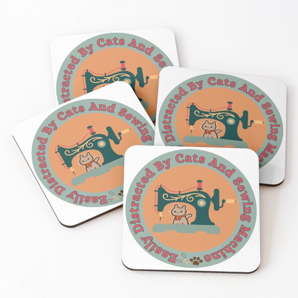 Item preview, Easily Distracted By Cats And Sewing Machine designed and sold by Wiss2Arts.