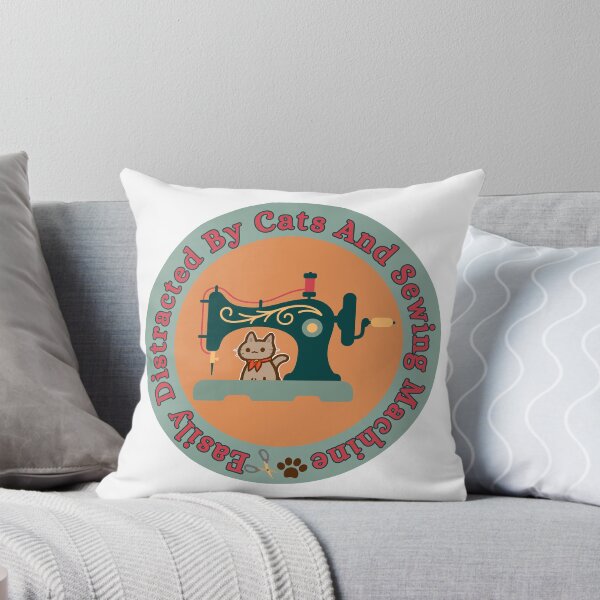 Item preview, Easily Distracted By Cats And Sewing Machine designed and sold by Wiss2Arts.