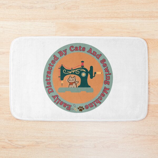 Item preview, Easily Distracted By Cats And Sewing Machine designed and sold by Wiss2Arts.