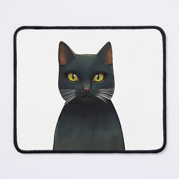 Item preview, Black cat with yellow green eyes designed and sold by catcurio.