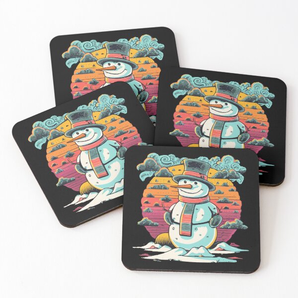 Item preview, Vintage colors sunset and snowman designed and sold by desinganddecor.