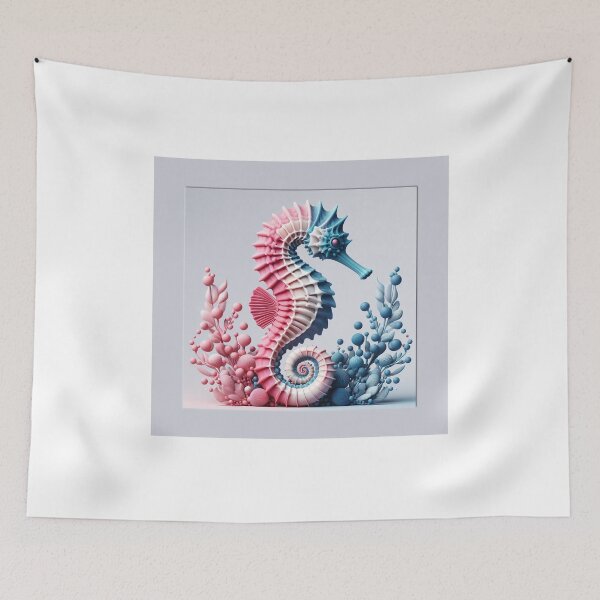 Item preview, Sea Horse Series, Pink, White, Blue, 3D designed and sold by DesignAnother.