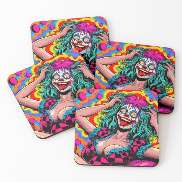 Item preview, Trippy Psychedelic Insane Clown Girl designed and sold by AIPixelMaster.