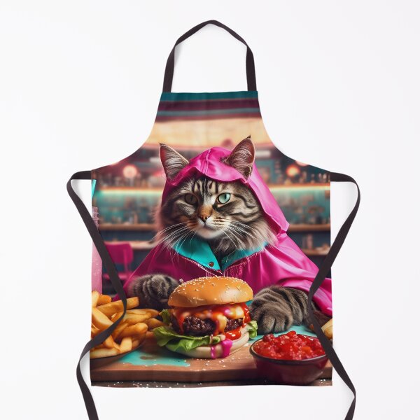 Item preview, A Cat in Pink Orders a Cheesburger at the Diner designed and sold by Angelandspot.