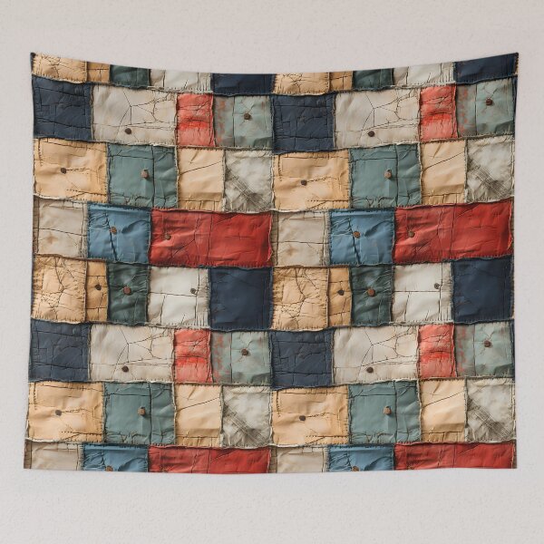 Item preview, Vintage Distressed Patchwork Pattern designed and sold by SecretDicer.