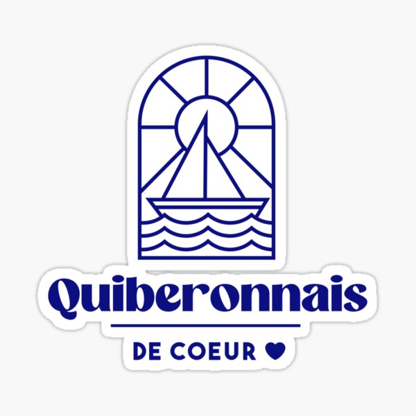 Aperçu de l'œuvre Quiberonnais de coeur - Bretagne Morbihan 56 Mer Vacances Plage créée et vendue par Burning Dog.