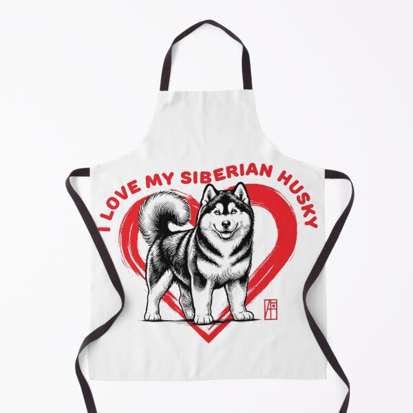 Aperçu de l'œuvre J'aime mon Husky sibérien - J'aime mon chien - Chien durable créée et vendue par ArtProjectShop.