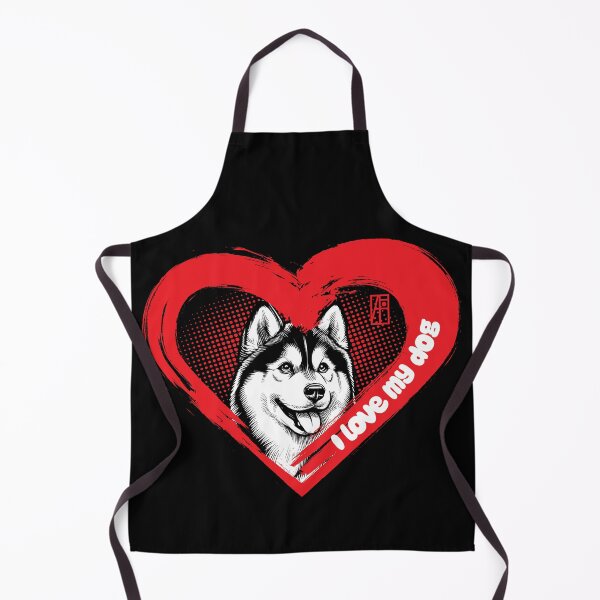 Aperçu de l'œuvre J'aime mon Husky sibérien - Chien durable - J'aime mon chien créée et vendue par ArtProjectShop.