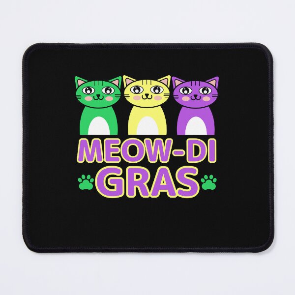 Item preview, Meow-di Gras - Cute Funny Mardi Gras Cat Pun designed and sold by Sunserize Designs.