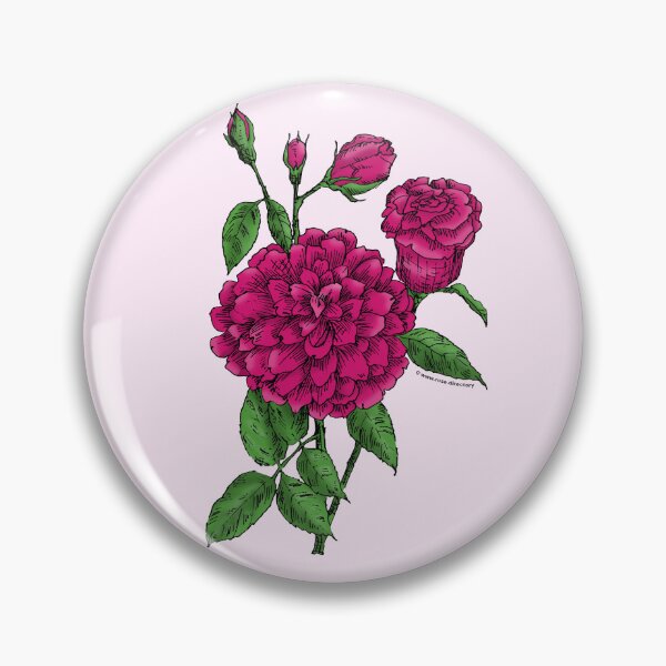 Item preview, Deep Pink Flat Rose Bloom Full 26-40 Petals In 3+ Rows designed and sold by Rachael Taylor.