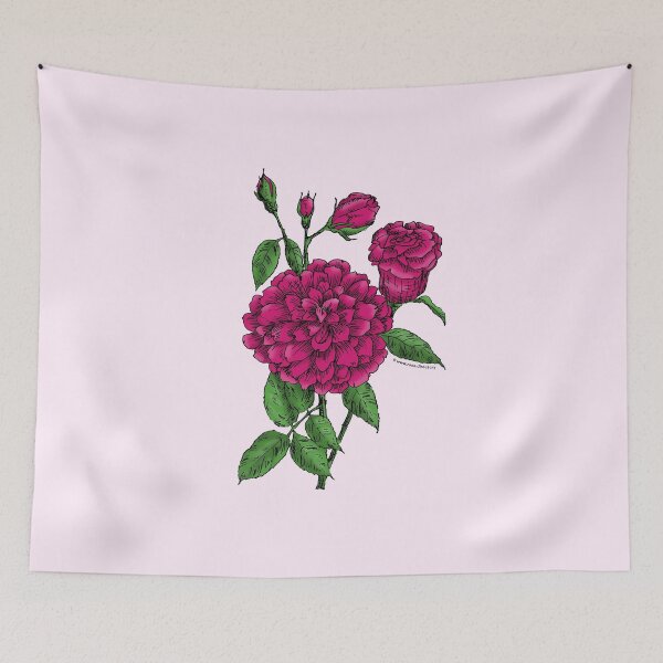 Item preview, Deep Pink Flat Rose Bloom Full 26-40 Petals In 3+ Rows designed and sold by Rachael Taylor.