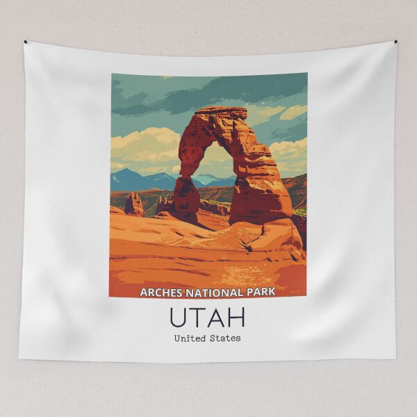 Item preview, A Vintage Travel Illustration of Arches National Park - Utah - US  designed and sold by GoodOldVintage.