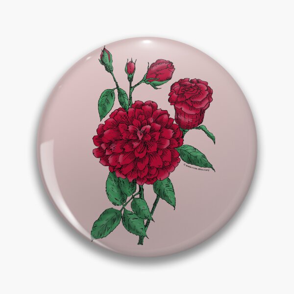 Item preview, Dark Red Flat Rose Bloom Full 26-40 Petals In 3+ Rows designed and sold by Rachael Taylor.
