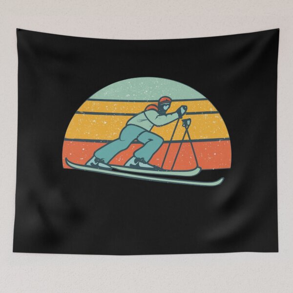 Item preview, Vintage colors sunset and skiing designed and sold by desinganddecor.