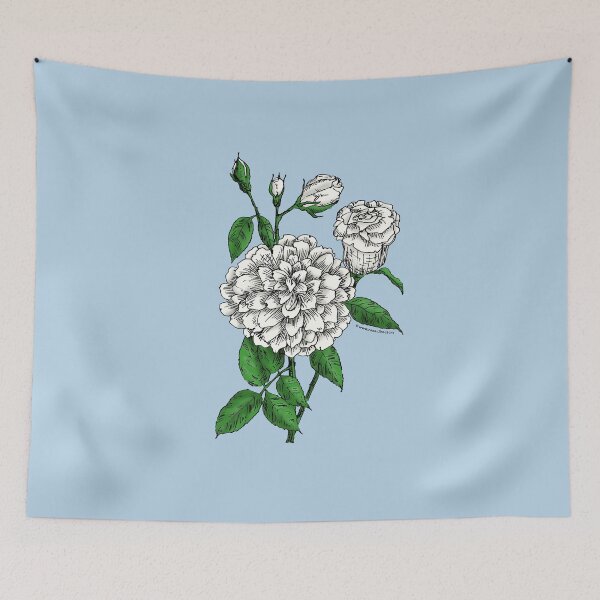 Item preview, White Flat Rose Bloom Full 26-40 Petals In 3+ Rows designed and sold by Rachael Taylor.