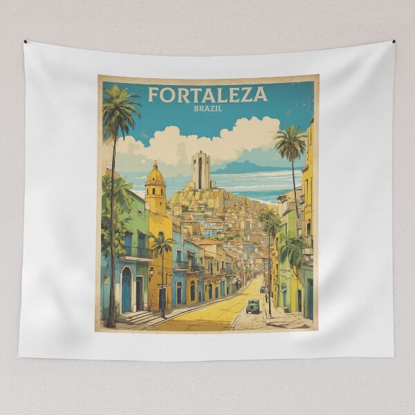 Item preview, Fortaleza Brazil Vintage Poster Tourism  designed and sold by TravelersGems.