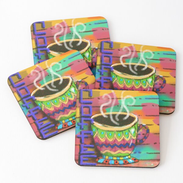 Item preview, Coffee Decorative Folk Art Whimsical Style by Cherie(c)2024 designed and sold by CheriesArt.