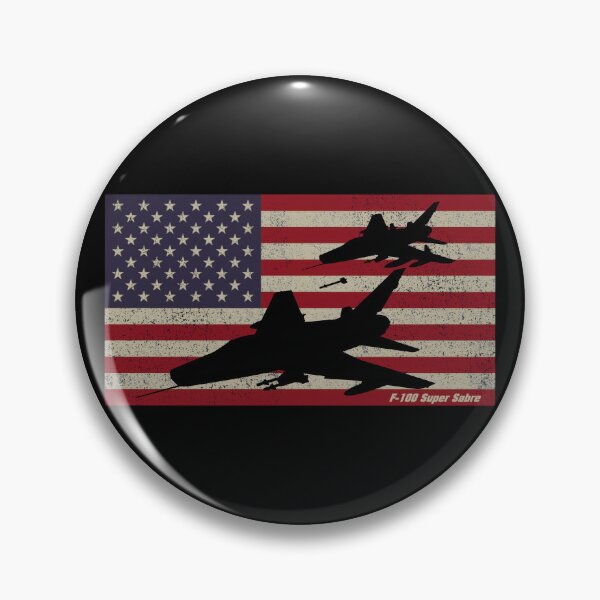 Item preview, F-100 Super Sabre Fighter Plane USA Patriotic Flag designed and sold by MilitaryMart.