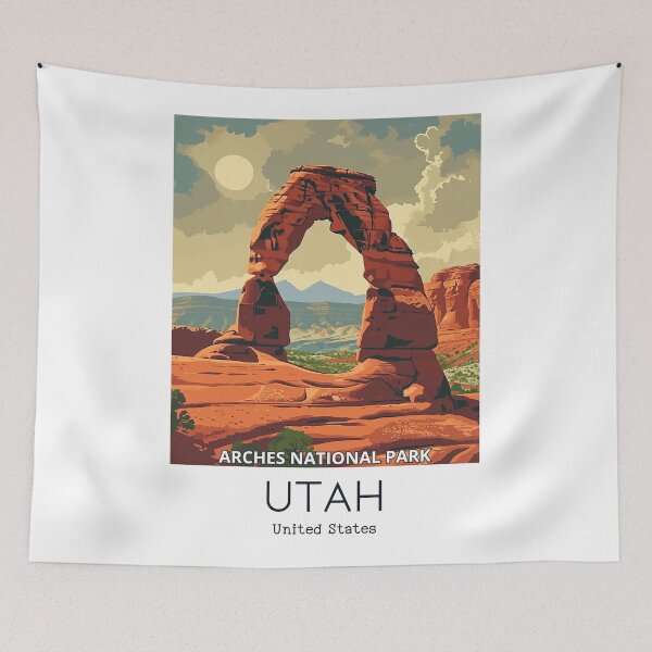 Item preview, A Vintage Travel Illustration of Arches National Park - Utah - US  designed and sold by GoodOldVintage.