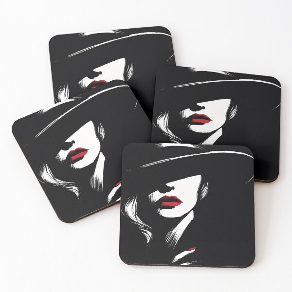 Item preview, Noir Woman's Face with Red Lips [Vintage, Retro] designed and sold by RESToRAPTOR.