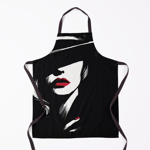 Item preview, Noir Woman's Face with Red Lips [Vintage, Retro] designed and sold by RESToRAPTOR.
