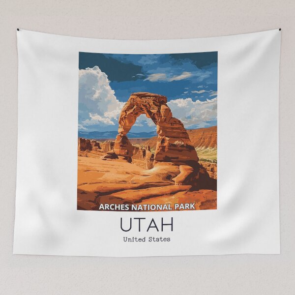 Item preview, A Vintage Travel Illustration of Arches National Park - Utah - US  designed and sold by GoodOldVintage.