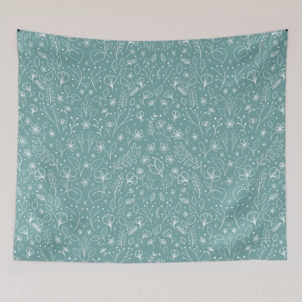 Item preview, Teal floral pattern designed and sold by Aakanksha97.