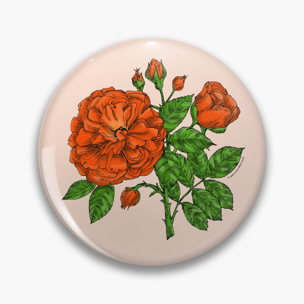 Item preview, Orange Flat Rose Bloom Very Full 40+ Petals In 3+ Rows designed and sold by Rachael Taylor.
