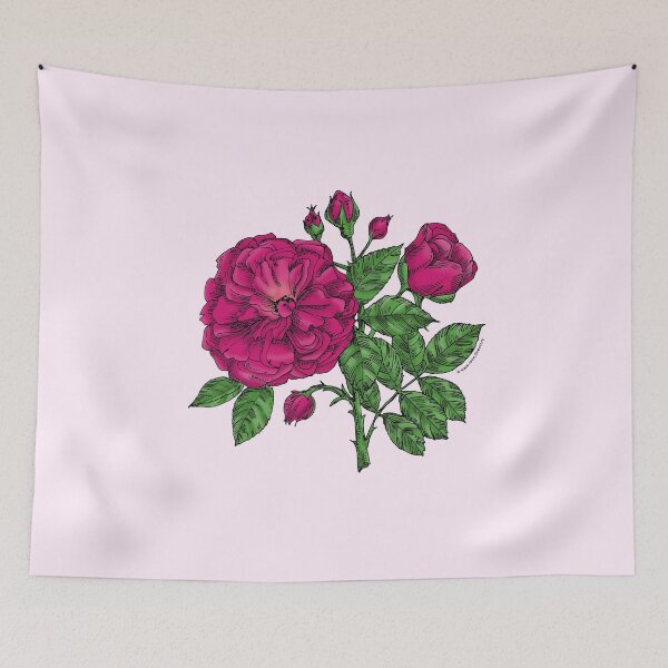 Item preview, Deep Pink Flat Rose Bloom Very Full 40+ Petals In 3+ Rows designed and sold by Rachael Taylor.