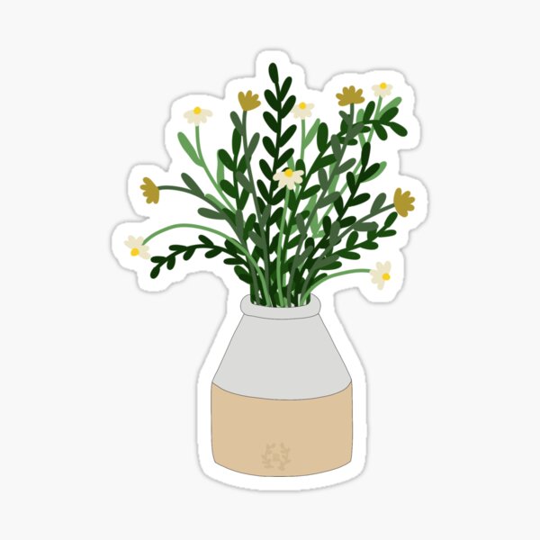 Item preview, Yellow Flowers Stoneware Vase designed and sold by catabethh.