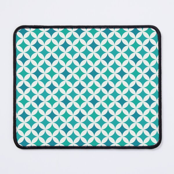 Item preview, Circular Geometric Pattern in Turquoise and White designed and sold by Harmonish.