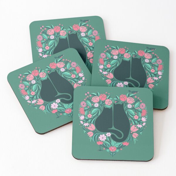 Item preview, I Heart Cats and Flowers (Green Version) designed and sold by littleclyde.